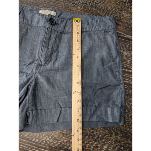 Banana Republic Women Shorts 10 Blue Low Rise 4in Hampton Cotton Blend 194 - Picture 7 of 8